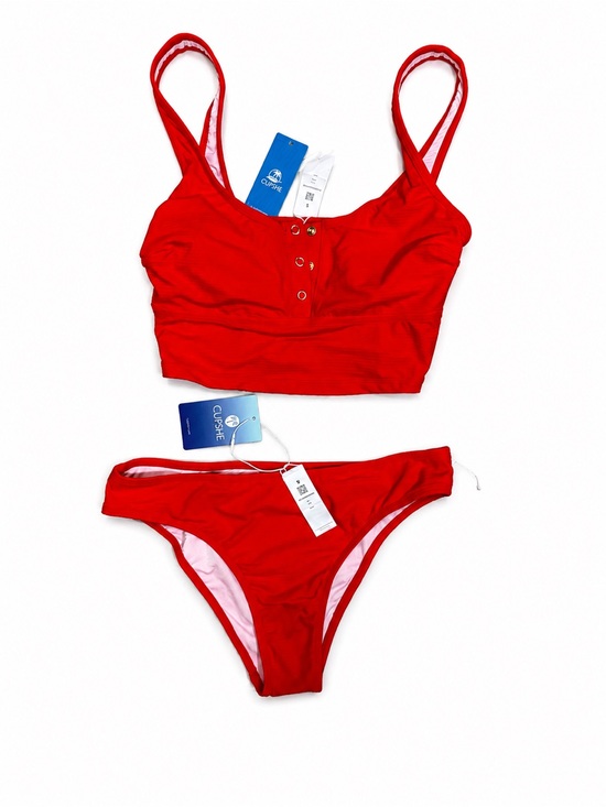 Cupshe Other - Cupshe Red Snap-Front Crop Tank Bikini Set